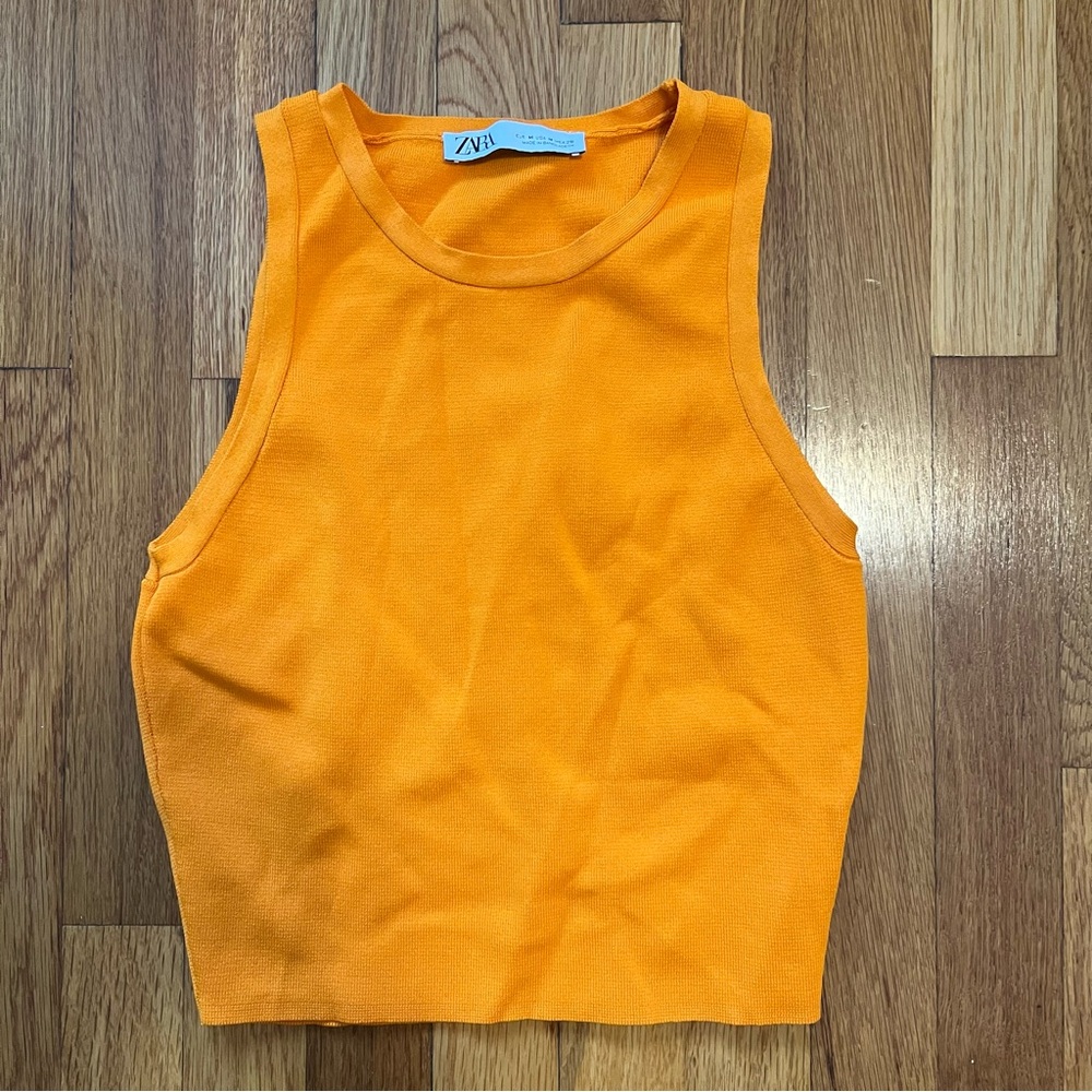 Zara Vibrant Orange Tank Top